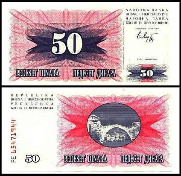 Bosnia-Hercegovina 1992 -    50 dinar UNC